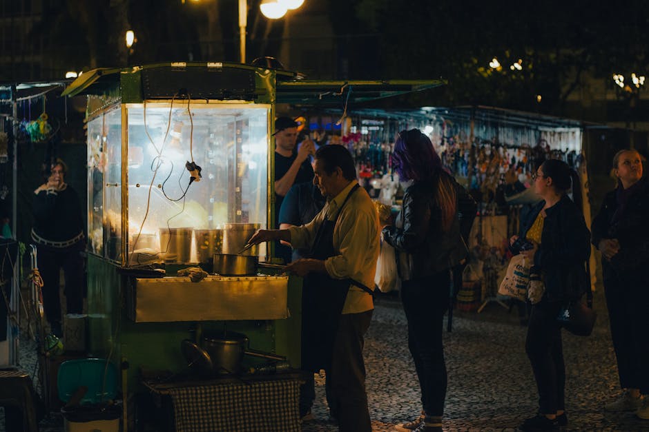Stand gastronomico di street food locale