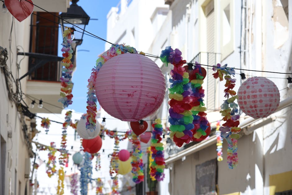 Festa di paese con musica e luci